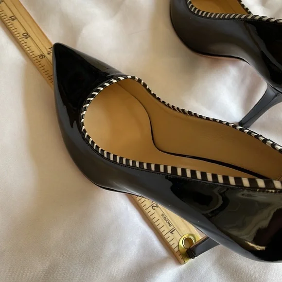 Kate Spade Black with White Trim Accent Patent High Heels Pumps - Picture 15 of 15